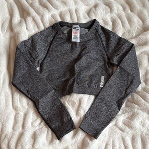 Gymshark Charcoal Long Sleeve Crop Top